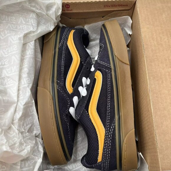 Vans Caldrone Youth Boy's Suede Sneakers Size 3 Navy Blue Classic Stylish Shoes - Picture 9 of 16